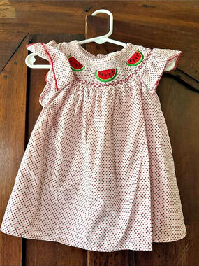 Marie Nicole Clothing Girls Polka Dot Watermelon Dress